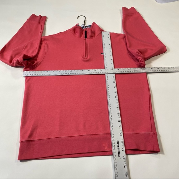 Vineyard Vines salmon pink 1/3 zip pullover cotton sweatshirt Size S - Picture 2 of 12